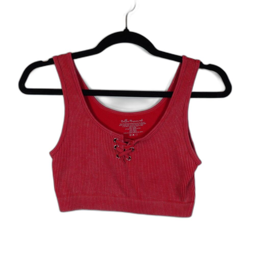 y2k Retro Inspired Tank Womens Size S Sports Bra Ribbed Streetwear